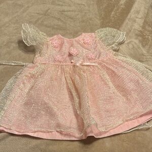 Unique Vintage Pink and White Kids Formal Dress